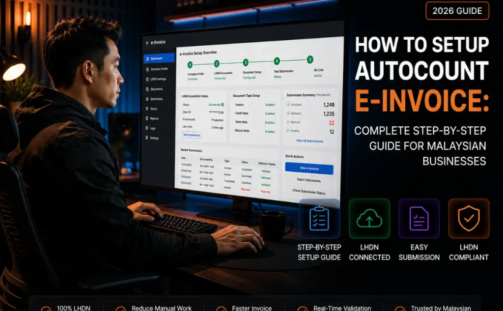 how to setup autocount e-invoice