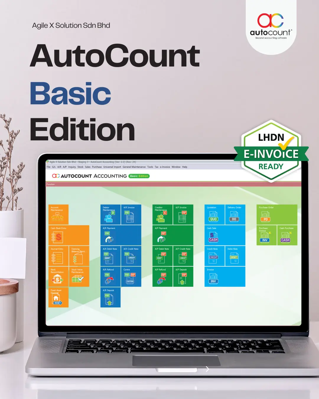 AutoCount Basic full accounting stock sales purchase software Malaysia